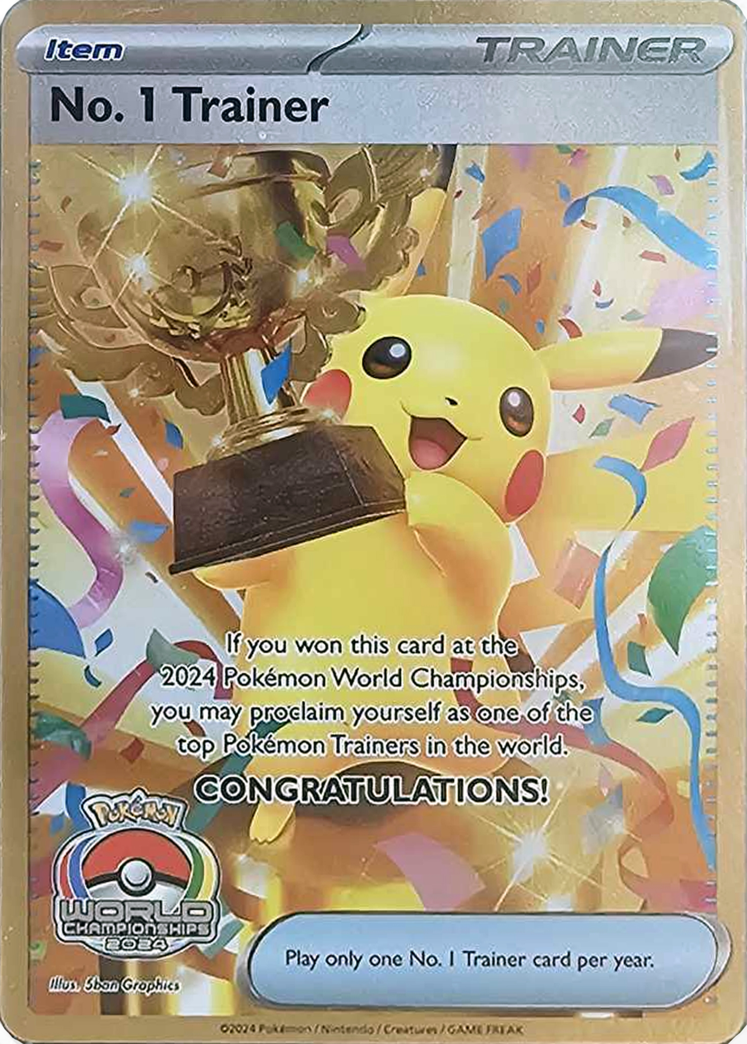 No.1 Trainer (World Championships 2024, full-art Pikachu trophy)