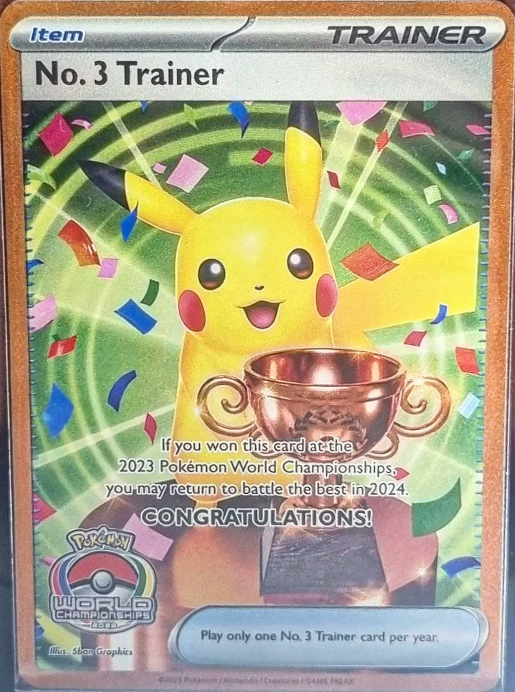 No.3 Trainer (World Championships 2023, full-art Pikachu trophy)